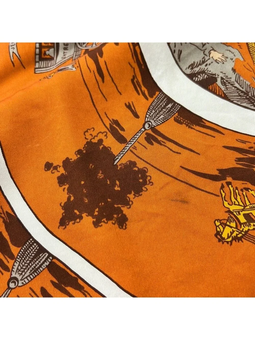 Hermes Scarf Carre 70 Brown Orange Multi - Picture 6 of 6